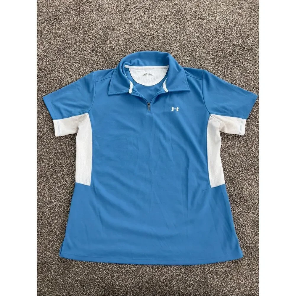 Under Armour youth large zip front polo